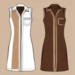 sleeveless brown tunic with light brown trim image